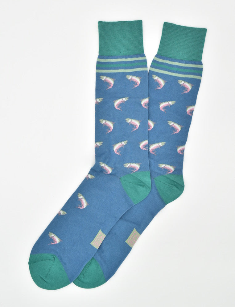 Trout & About: Socks - Blue