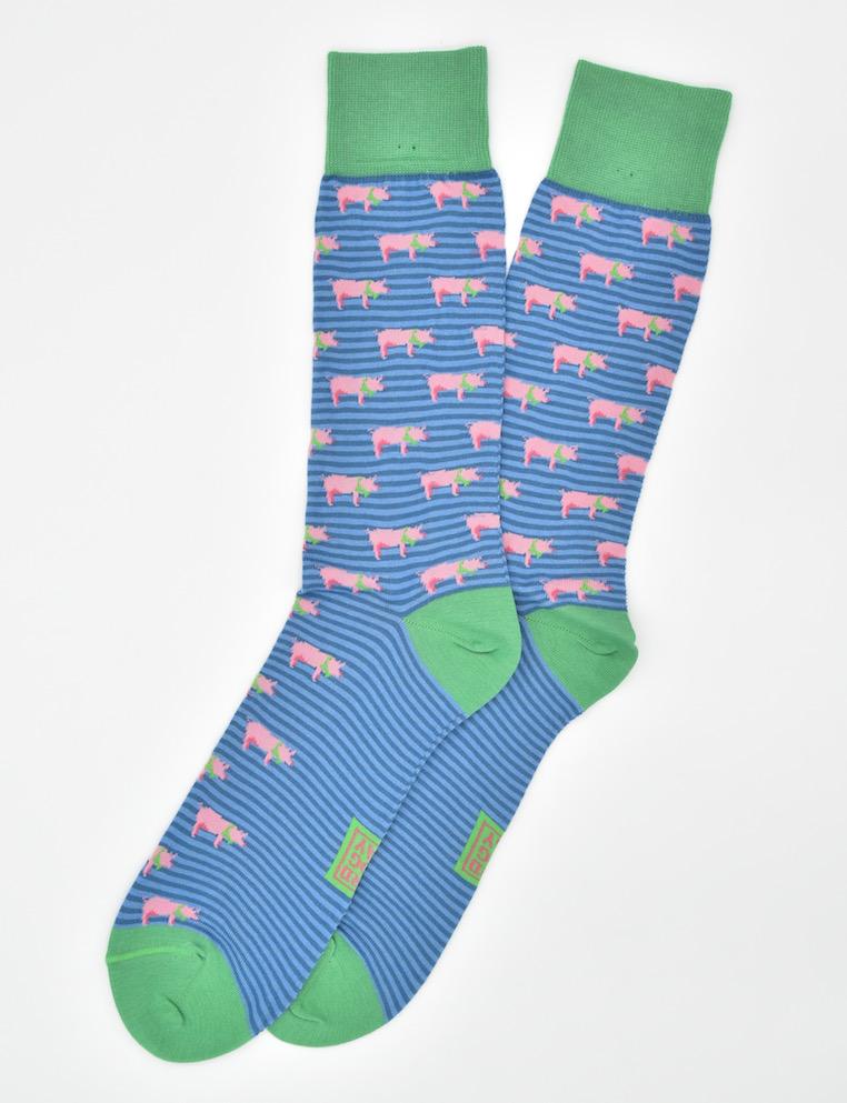Dapper Pigs: Socks - Blue