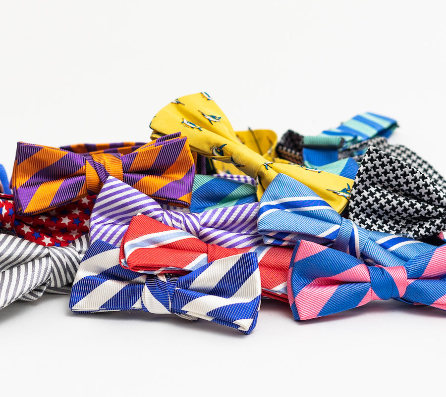 Collegiate Quad: Boys Bow Tie - Navy/Red