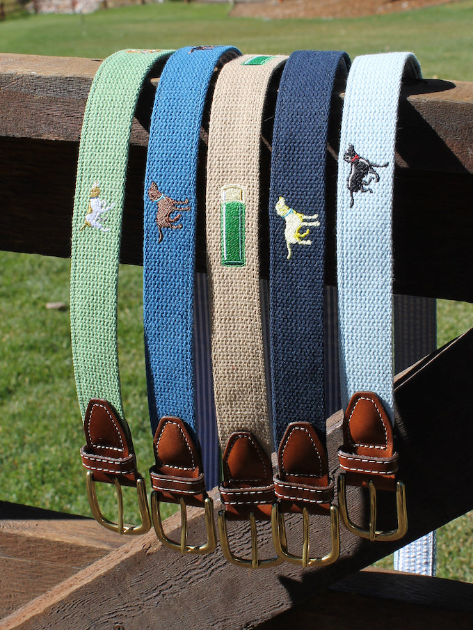 Sunday Drive: Embroidered Belt - Augusta Green