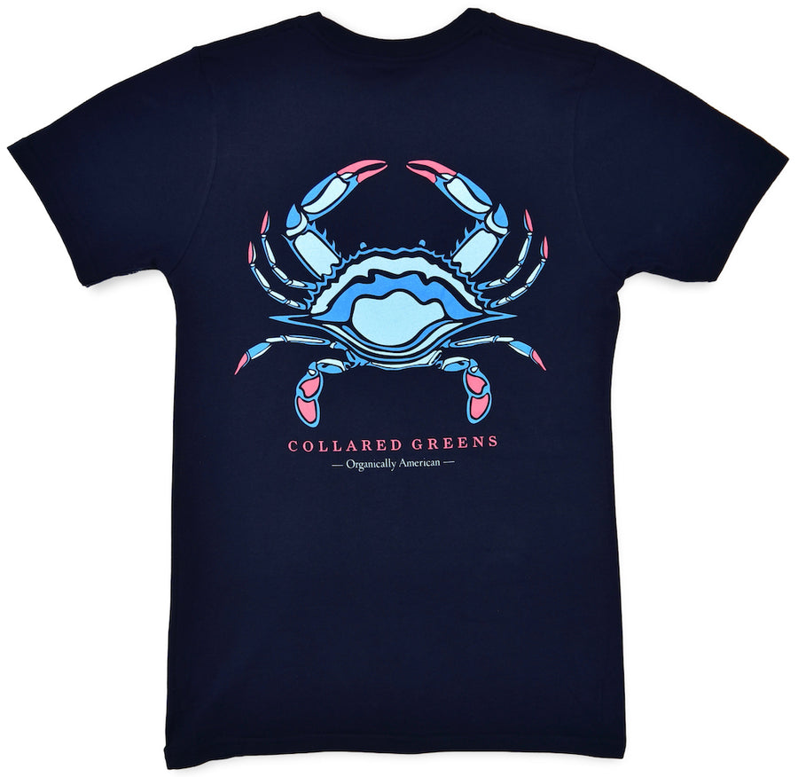 Blue Crab: Short Sleeve T-Shirt - Navy