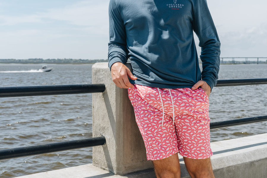 Coral discount swim trunks