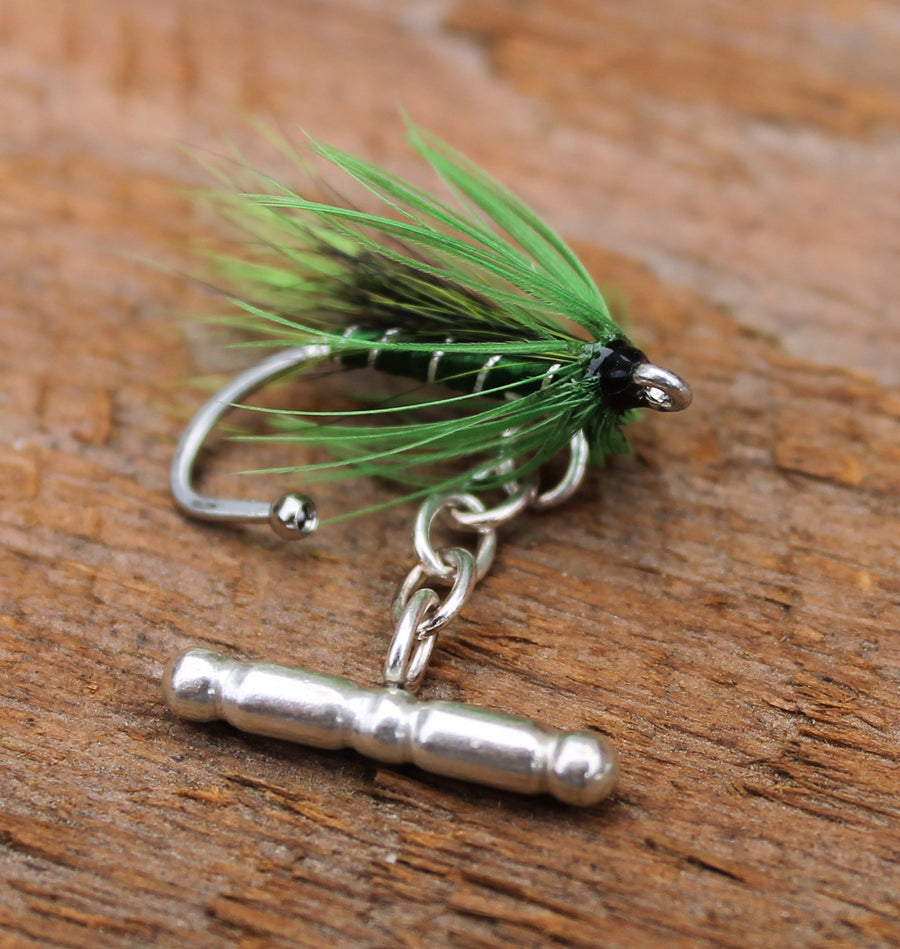 American Made Collared Greens Cufflinks - Fly Fishing Made in the USA