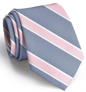 Poplar: Boys Tie - Navy/Pink