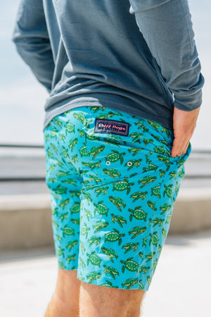 Turtle Tour: Swim Trunks - Turquoise