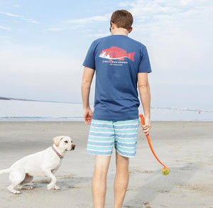 Red Fish Two Fish: Short Sleeve T-Shirt - Navy