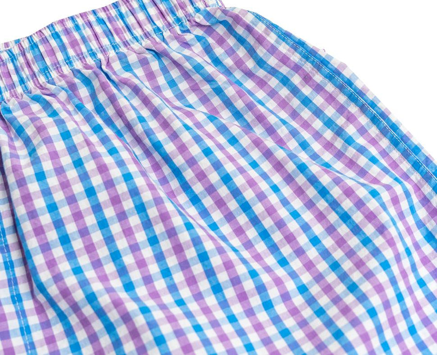 Gingham: Boxers - Blue/Violet (L & XL)