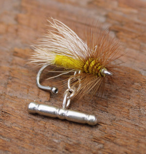 American Made Collared Greens Cufflinks - Fly Fishing Made in the USA