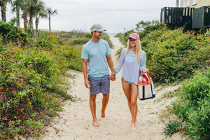 Staghorn Swim: Swim Trunks - Blue/Pink